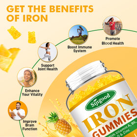 Gummies de fer Sijigood avec vitamine C et B12