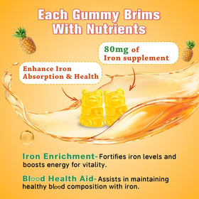 Gummies de fer Sijigood emballage et informations nutritionnelles