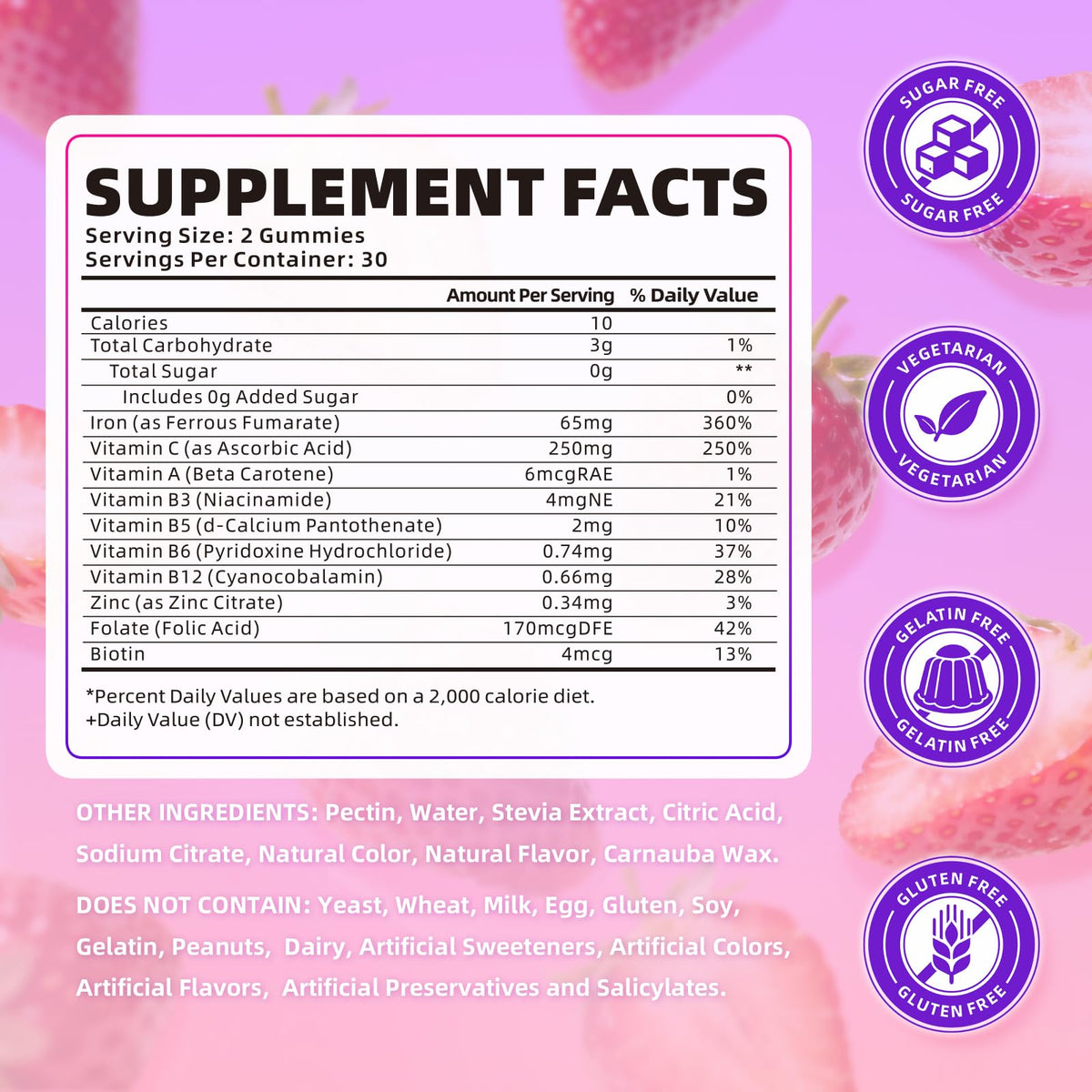 Gummies de fer softbear, vue de côté montrant la texture