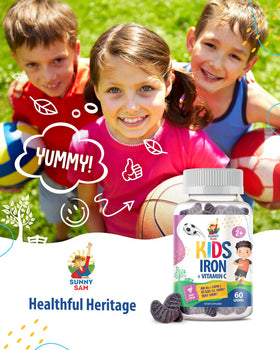 Gummies de Fer SUNNY SAM, deux gummies sur une surface en bois
