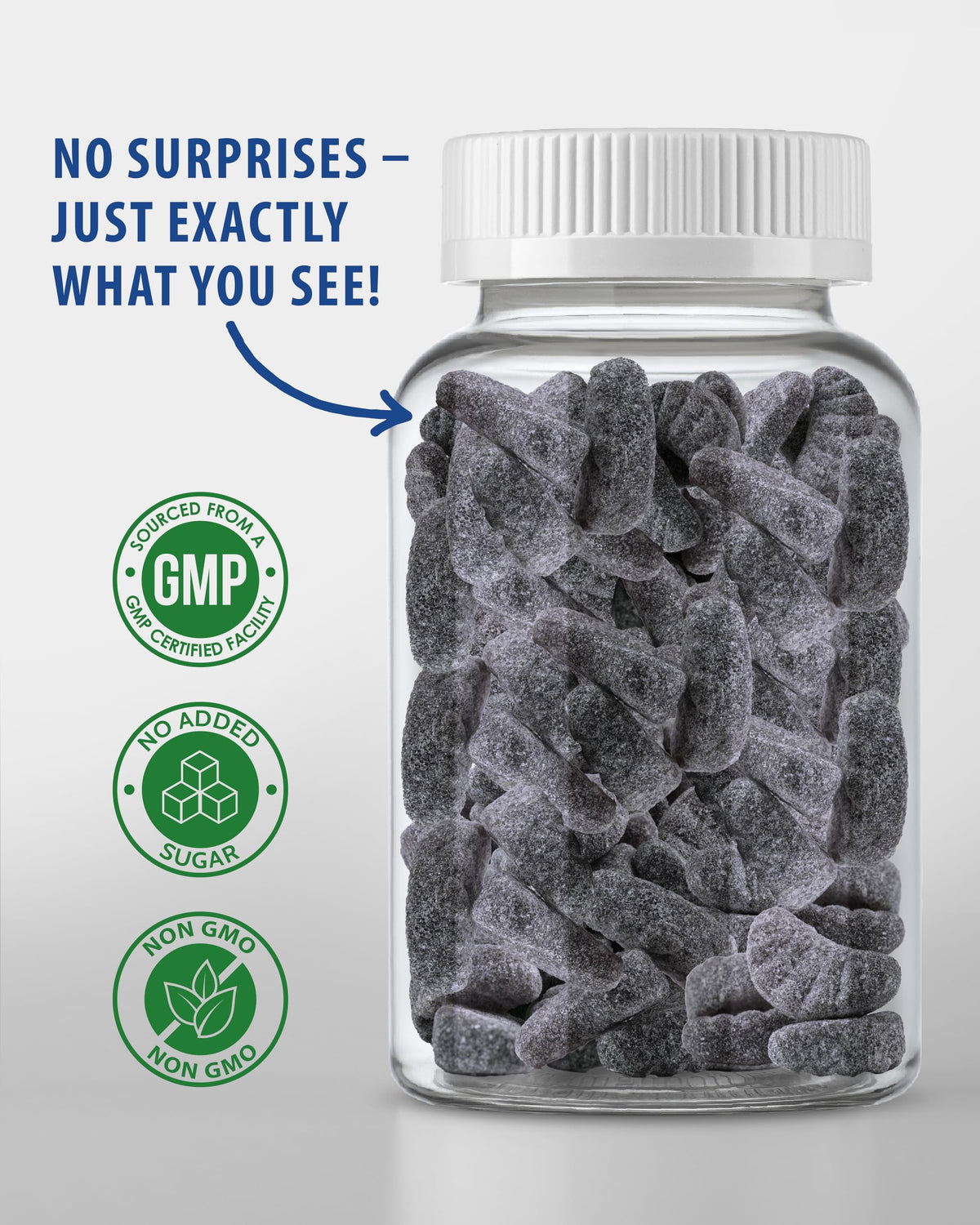 Gummies de Fer SUNNY SAM, présentation sur une table avec d'autres compléments