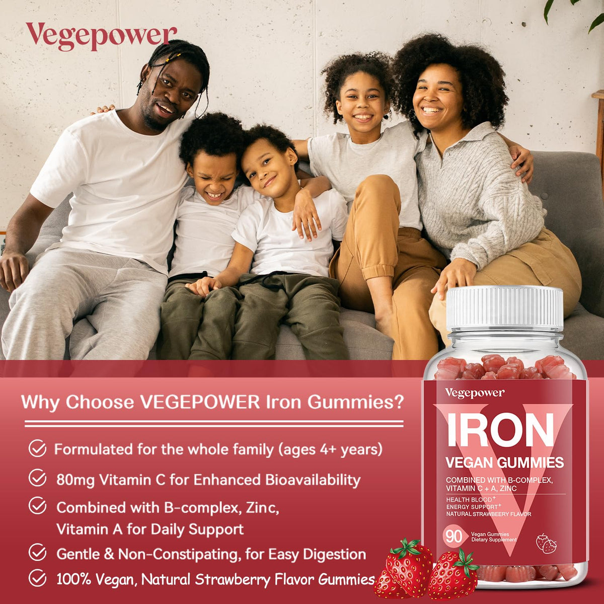 Gummies de Fer Vegan VEGEPOWER, présentation des gummies