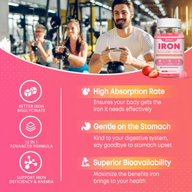 Gummies de fer vegan Zetelixia avec étiquette visible et ingrédients