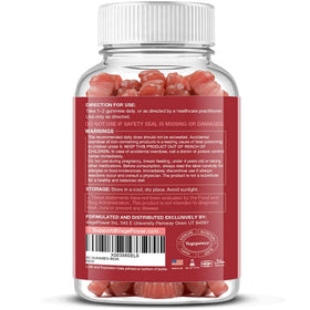 Gummies de Fer VEGEPOWER avec ingrédients en arrière-plan