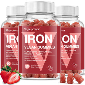 Gummies de Fer VEGEPOWER fraise, vue de face