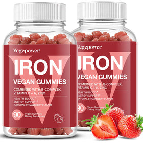 Gummies de Fer Végétaliens VEGEPOWER en pot, 180 pièces
