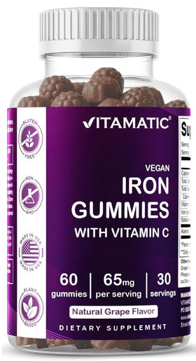 Gummies de Fer Vitamatic 65 mg avec Vitamine C vue de face