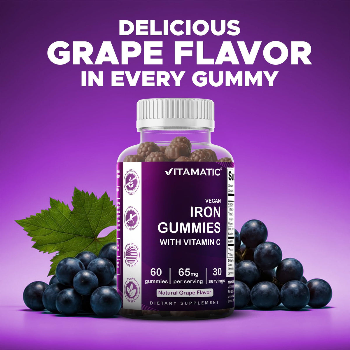 Gummies de Fer Vitamatic avec une cuillère