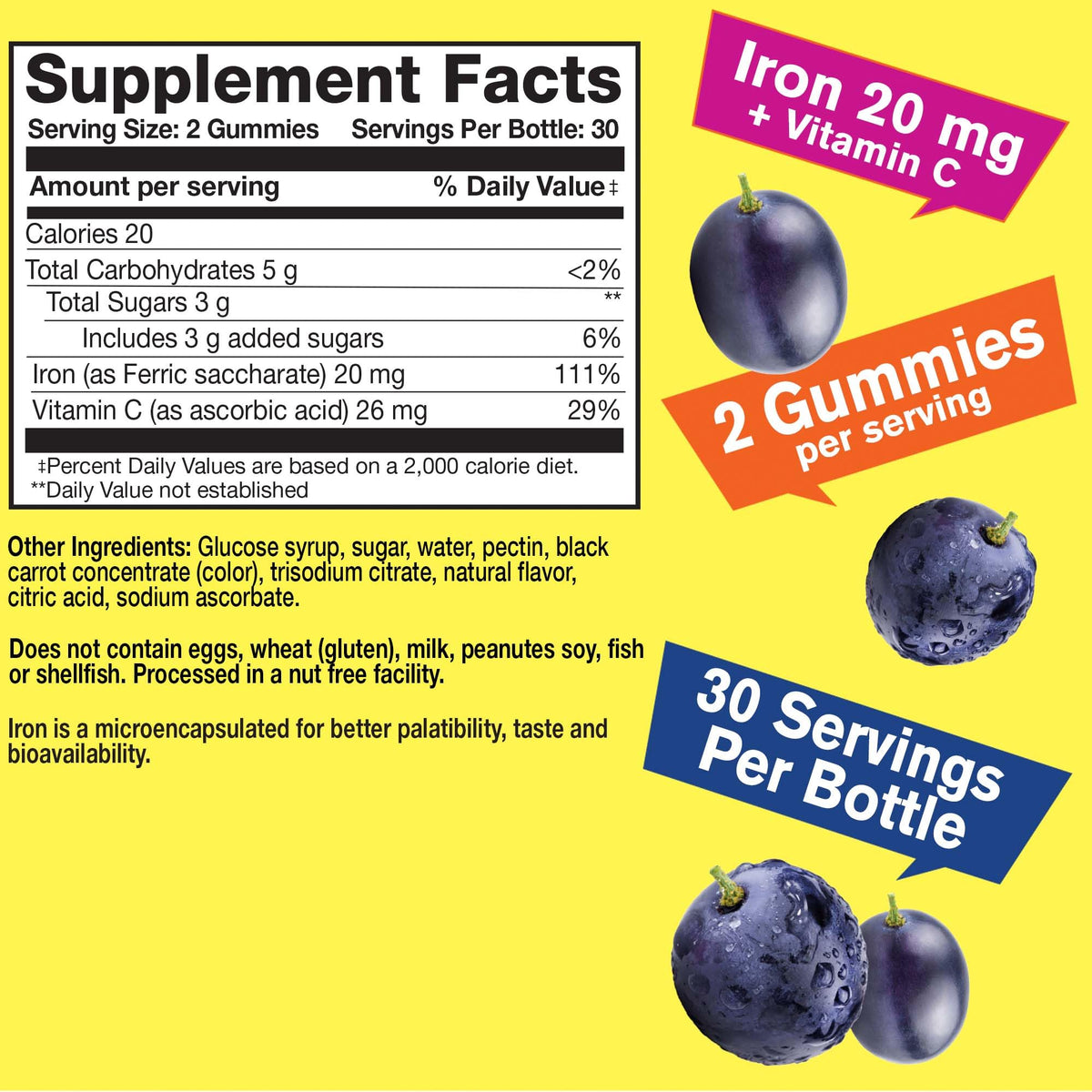 Gummies de Fer WellYeah, vue de face avec étiquette