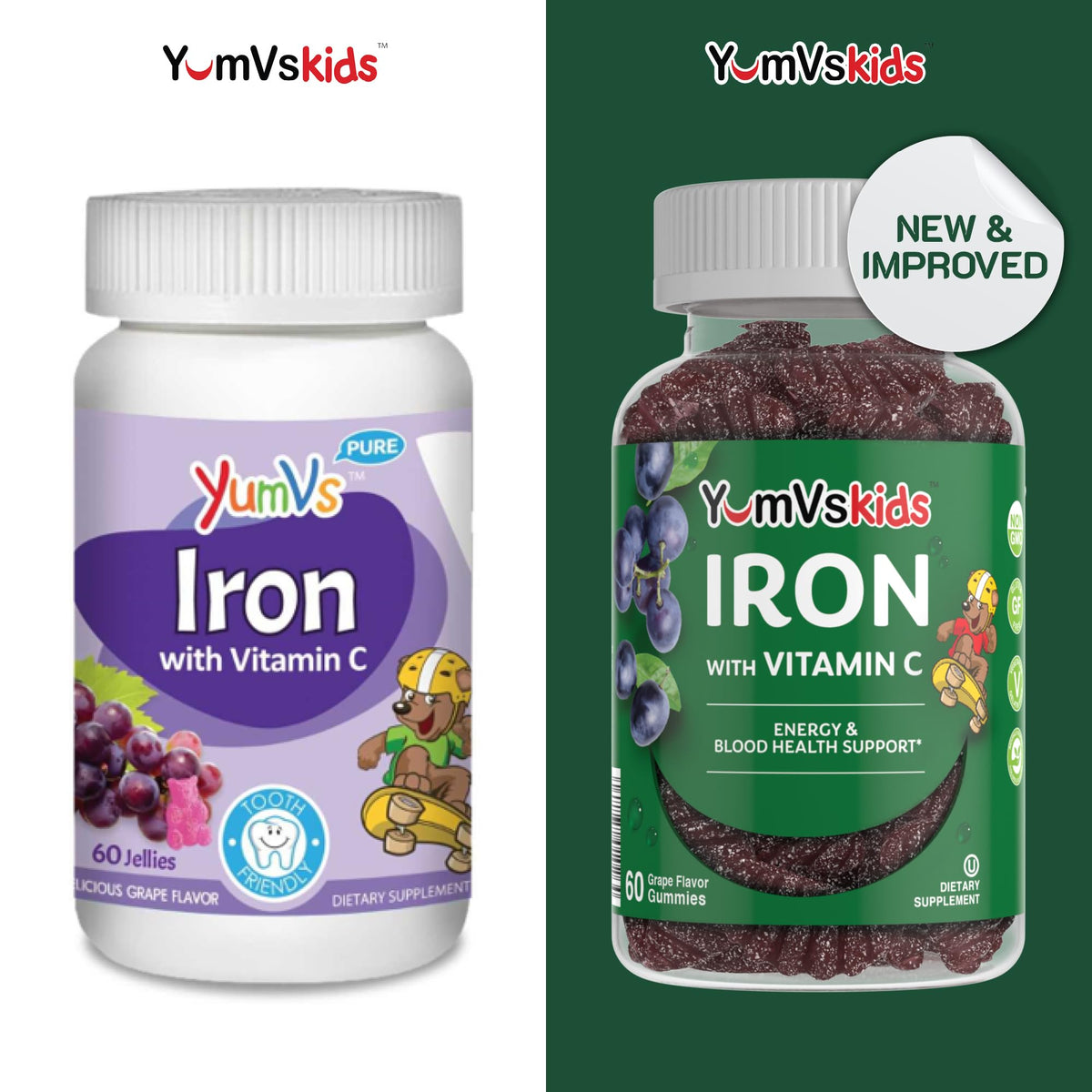 Gummies de fer YUM-V'S en forme de bonbon