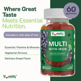 Gummies de Fer YUM-V'S montrant la texture et la couleur de raisin