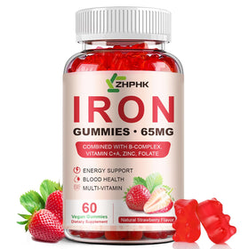 Gummies de fer ZHPHK 65mg vue avant avec emballage