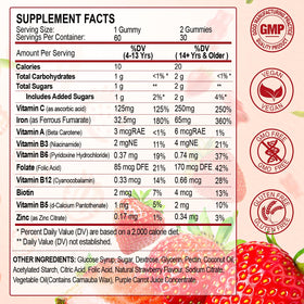 Gummies de Fer ZHPHK avec fraises fraîches en arrière-plan