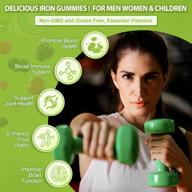 Gummies de fer ZHPHK avec informations nutritionnelles
