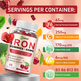 Gummies de Fer ZHPHK montrant la texture moelleuse