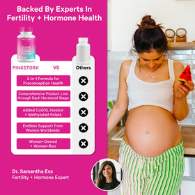 Gummies de Fertilité Pink Stork avec un aperçu des ingrédients clés
