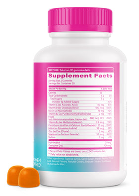 Gummies de Fertilité Premium Pink Stork, flacon avec couvercle en vue