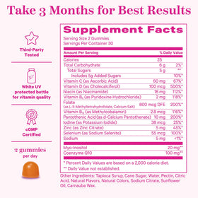 Gummies de Fertilité Premium Pink Stork, gummies sur une table en bois