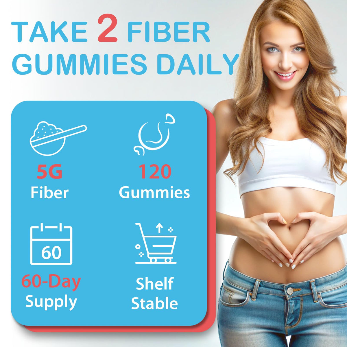 Gummies de fibre Euapeark, présentation sur une table