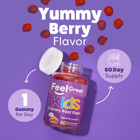 Gummies de Fibre pour Enfants au goût fruité orange et baies