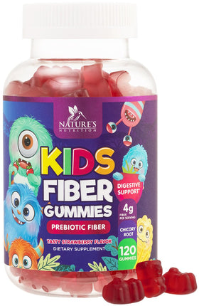 Gummies de Fibre pour Enfants Nature's Nutrition 120 gummies dans leur emballage
