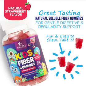 Gummies de Fibre pour Enfants Nature's Nutrition, arrière de l'emballage