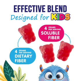 Gummies de Fibre pour Enfants Nature's Nutrition, portion de 4g sur une cuillère