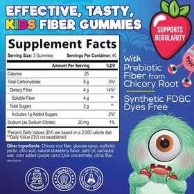 Gummies de Fibre pour Enfants Nature's Nutrition, vue de face avec le logo