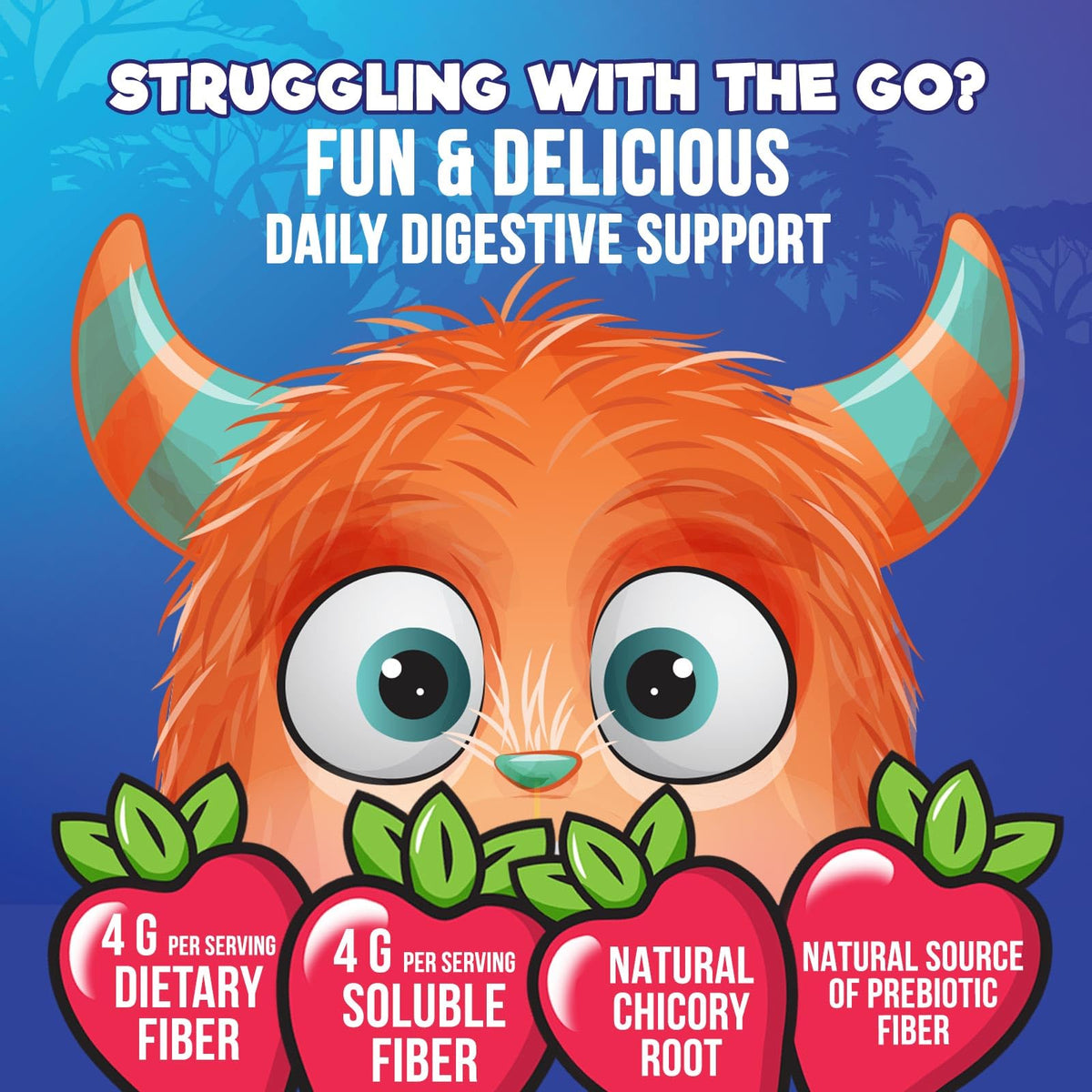 Gummies de Fibre pour Enfants Nature's Nutrition, vue latérale de l'emballage