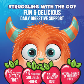Gummies de Fibre pour Enfants Nature's Nutrition, vue latérale de l'emballage