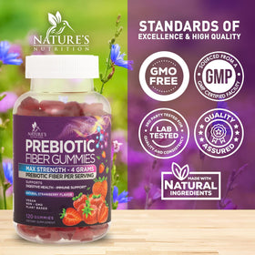 Gummies de Fibre Végétale Nature's Nutrition, étiquette du produit