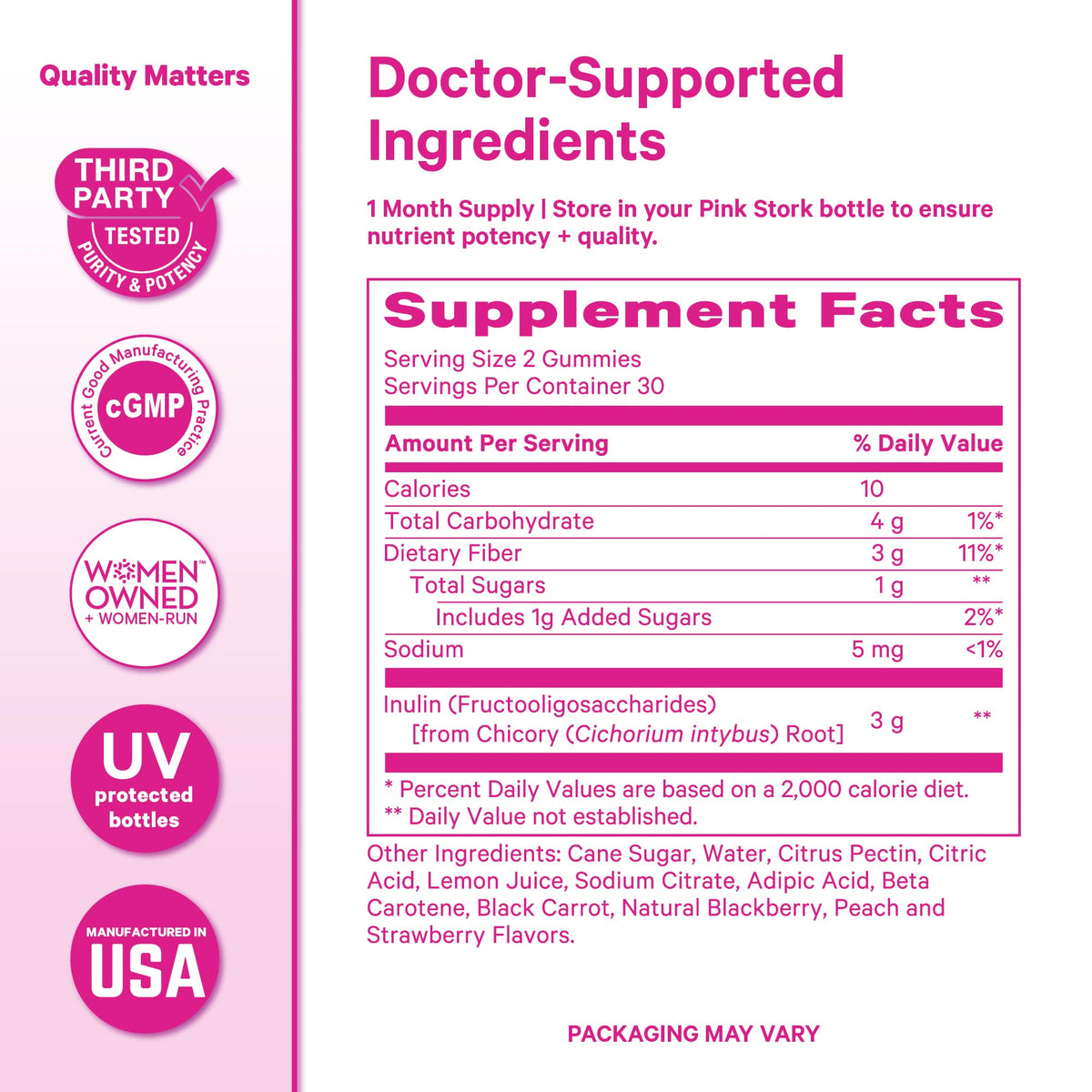 Gummies de Fibre Végétale Pink Stork, 60 chews, prise en main