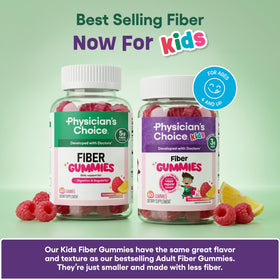 Gummies de fibre végétaliennes Physician's CHOICE, étiquette de produit