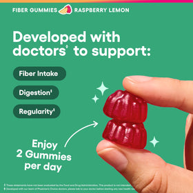 Gummies de fibre végétaliennes Physician's CHOICE, ingrédients sur l'emballage