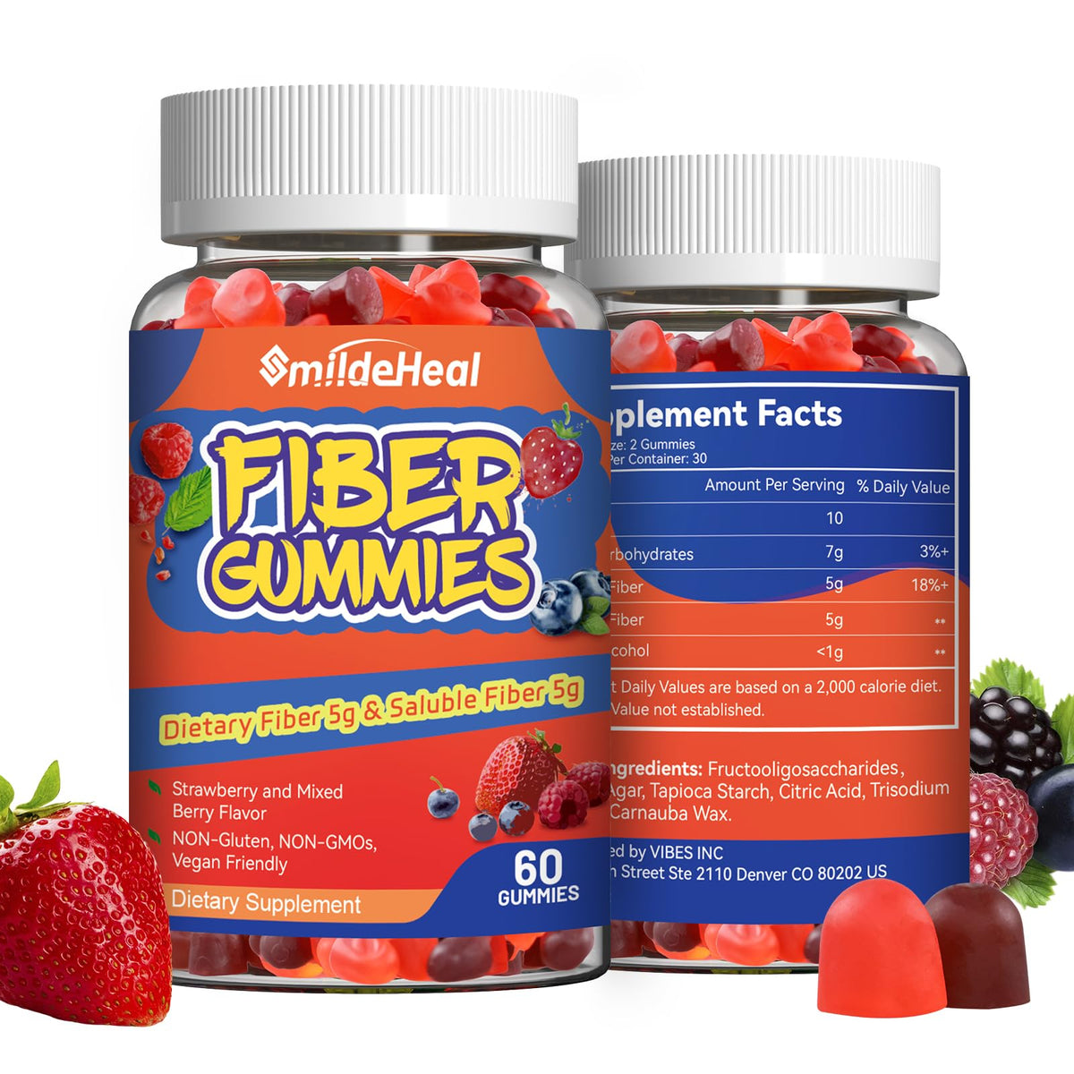 Gummies de fibres alimentaires SmildeHeal, vue de face