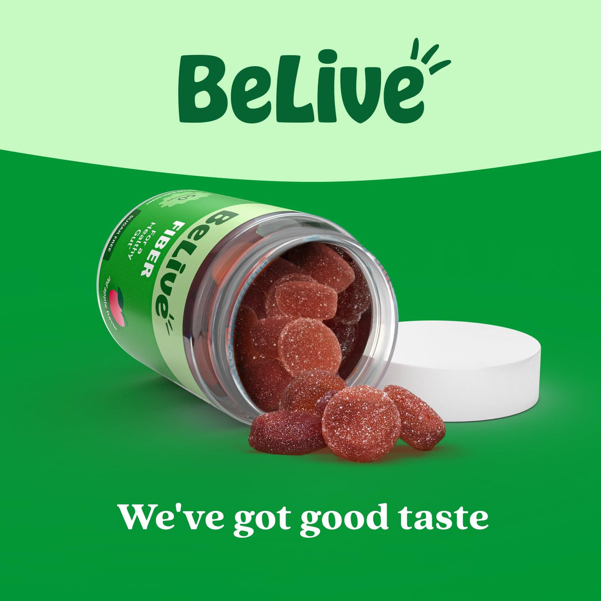 Gummies de fibres BeLive, vue arrière de l'emballage