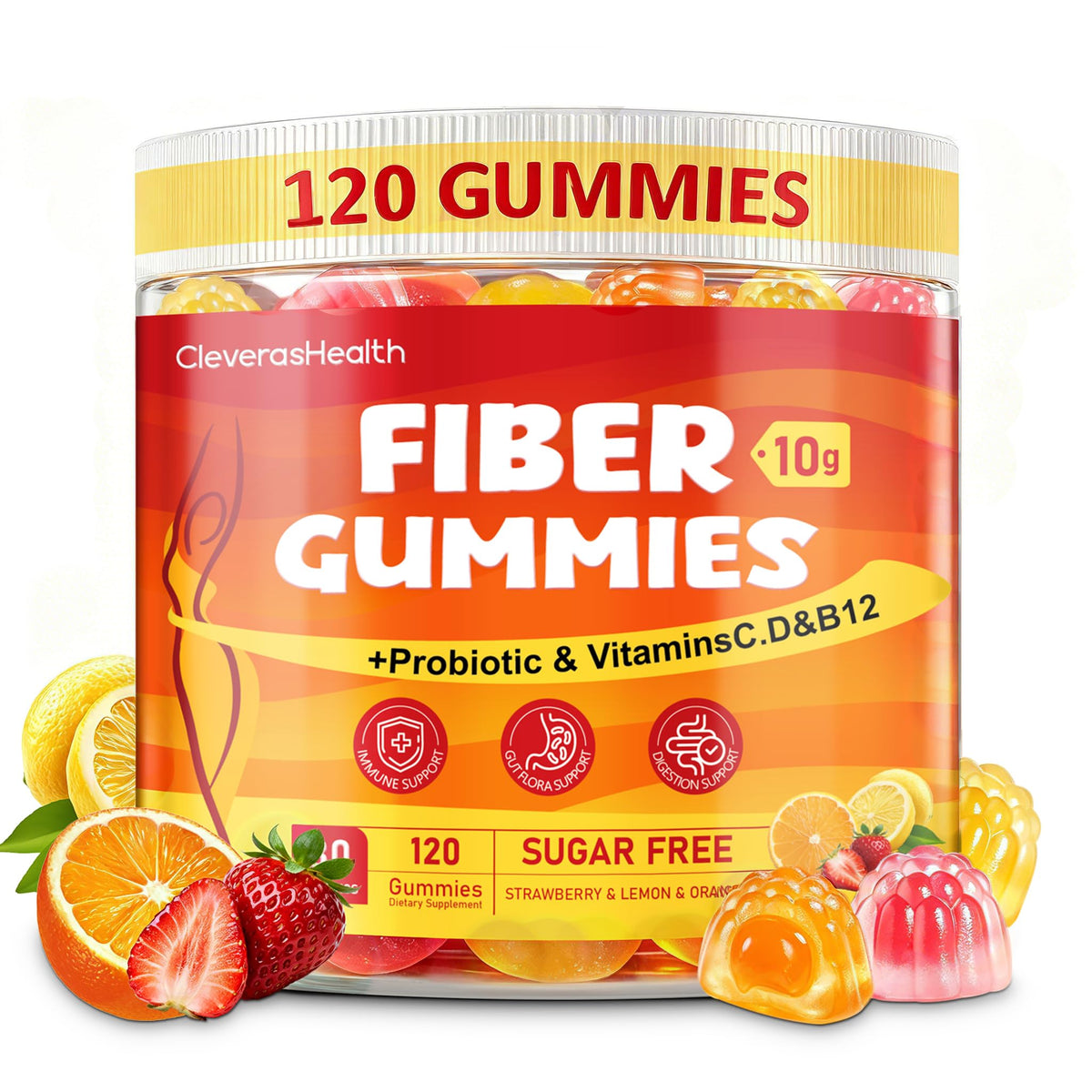 Gummies de fibres CleverasHealth 10g avec emballage avant
