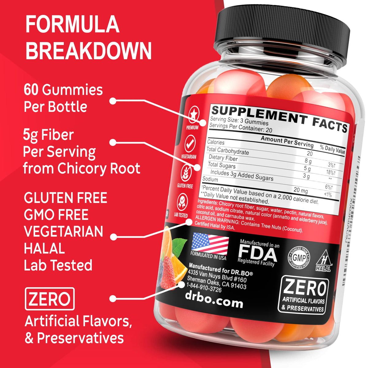 Gummies de Fibres DR. BO emballage ouvert