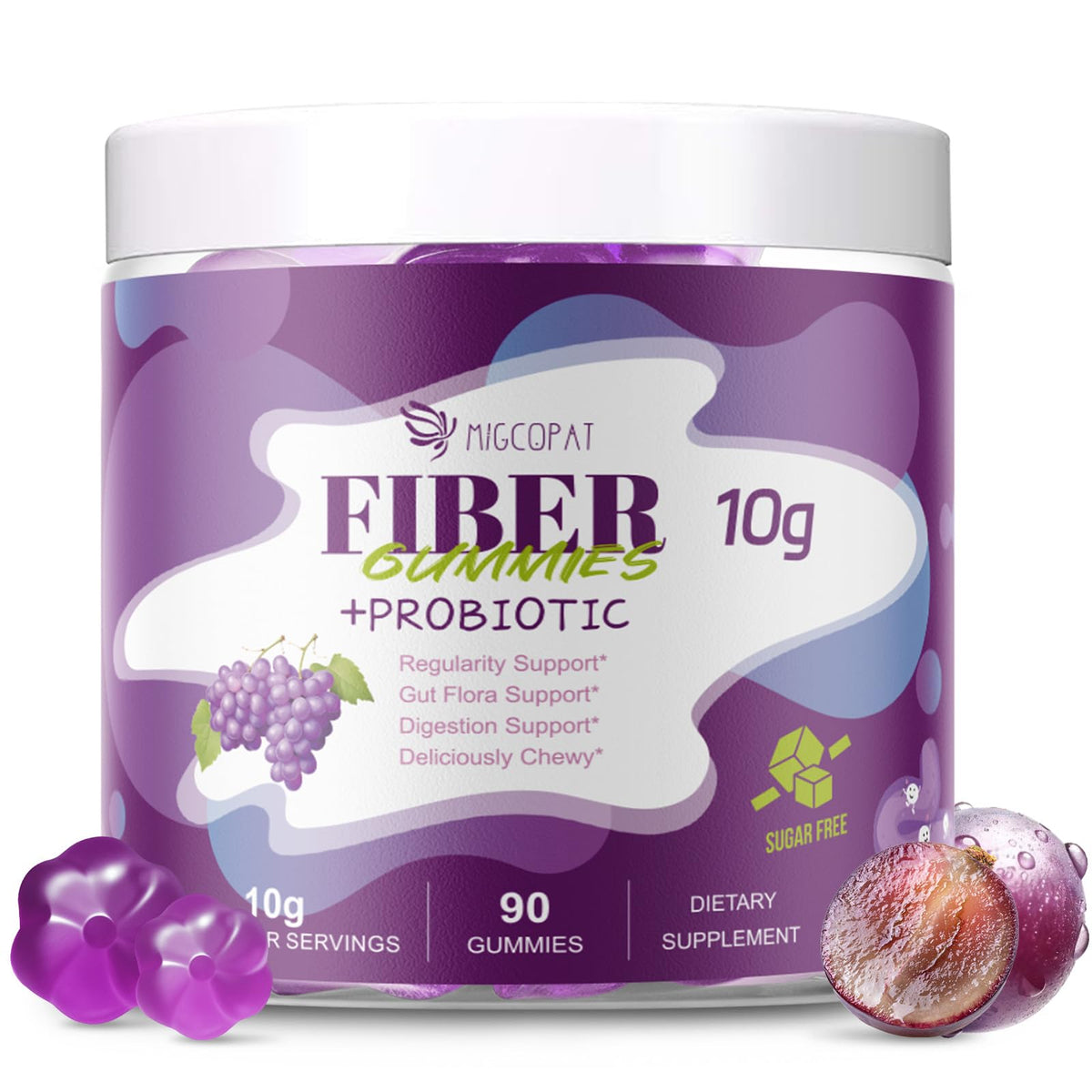 Gummies de Fibres Migcopat 10G saveur raisin, vue de face