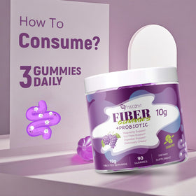 Gummies de Fibres Migcopat avec un verre d'eau