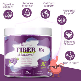 Gummies de Fibres Migcopat avec une portion dans une cuillère