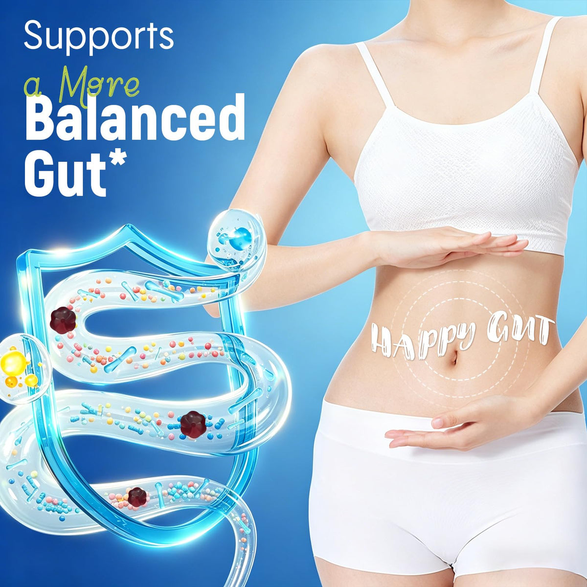 Gummies de Fibres Migcopat sur une table, en portion