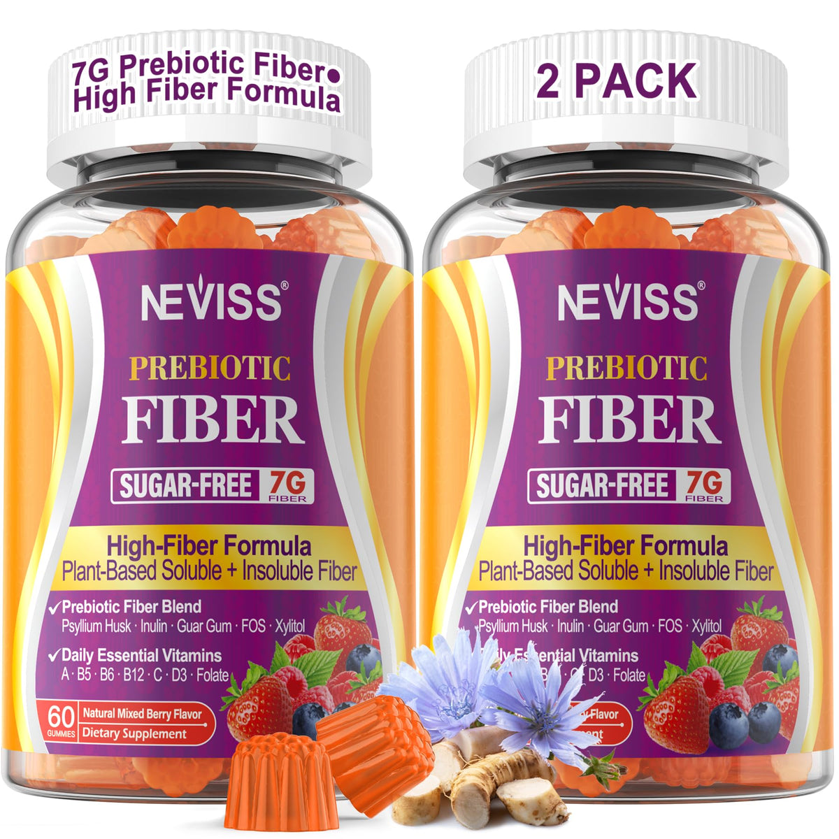 Gummies de Fibres NEVISS 450g, vue de face avec emballage