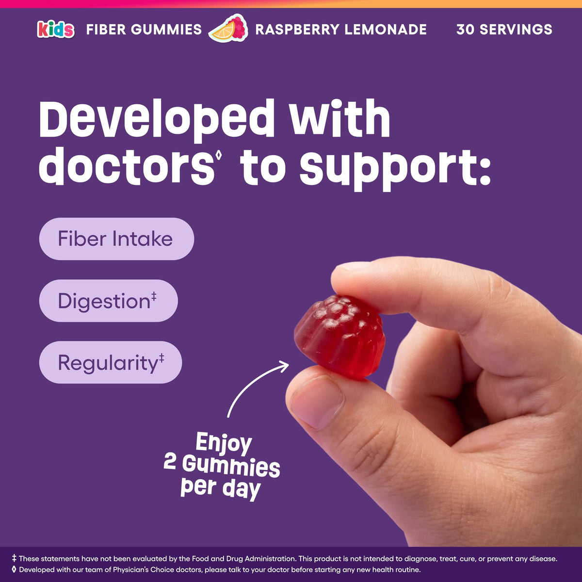 Gummies de Fibres pour Enfants de Physician's CHOICE - gummies individuelles