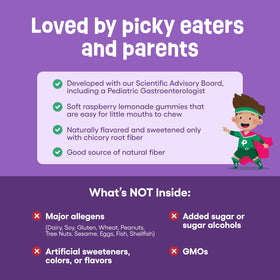 Gummies de Fibres pour Enfants de Physician's CHOICE - sans allergènes