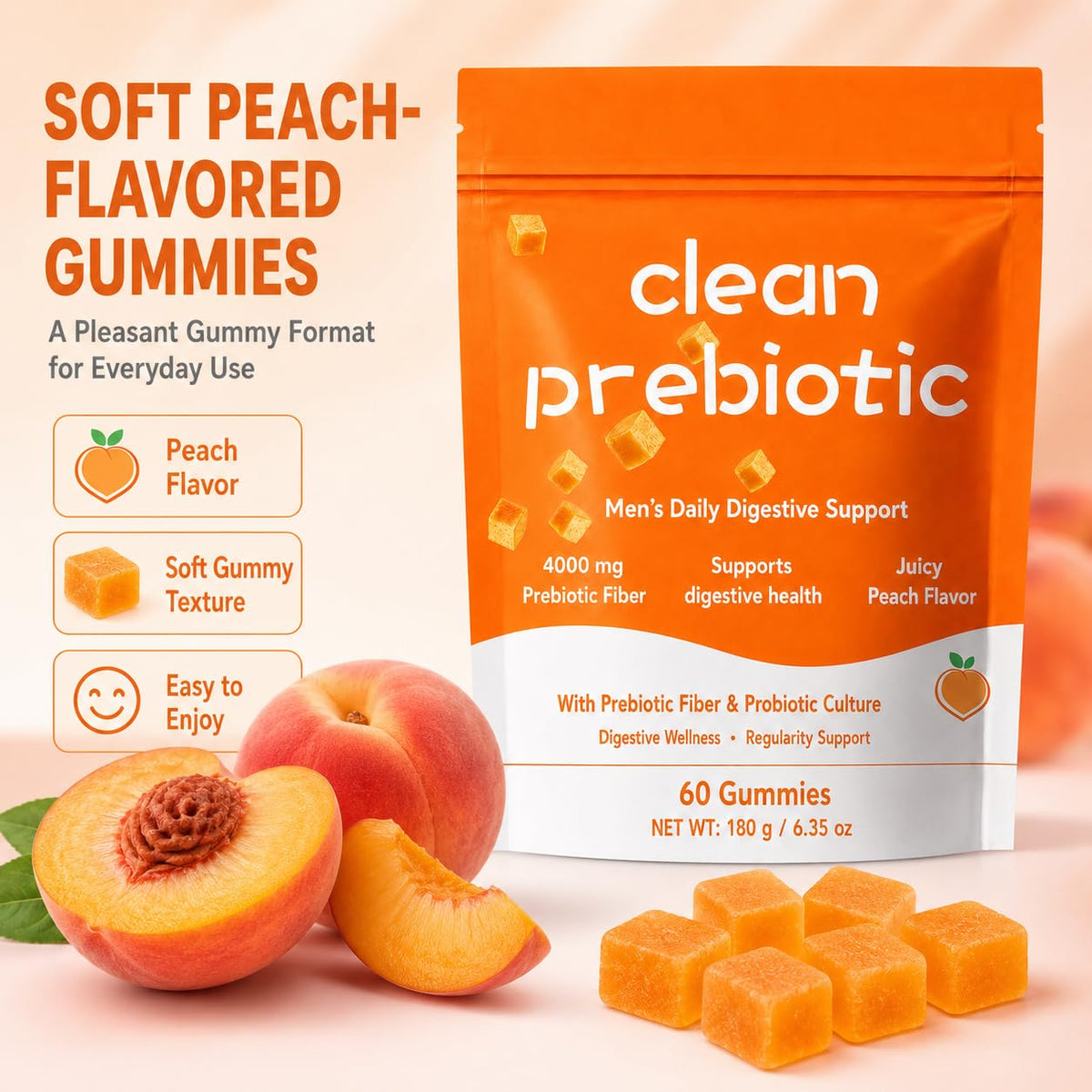 Gummies de Fibres Prébiotiques IaramI, présentation sur une table