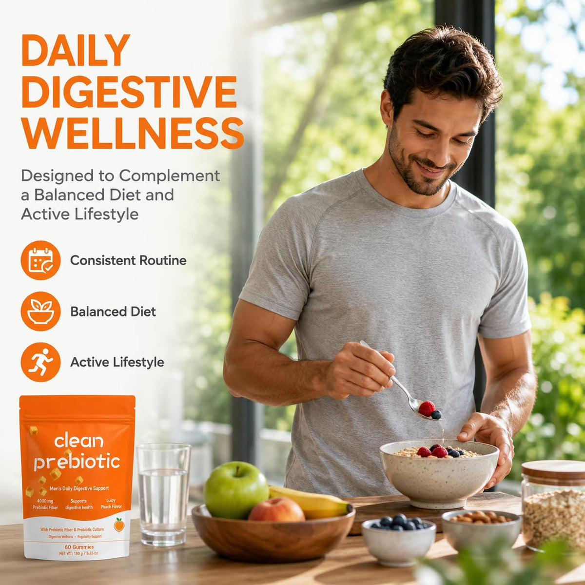 Gummies de Fibres Prébiotiques IaramI, vue de dos avec informations nutritionnelles