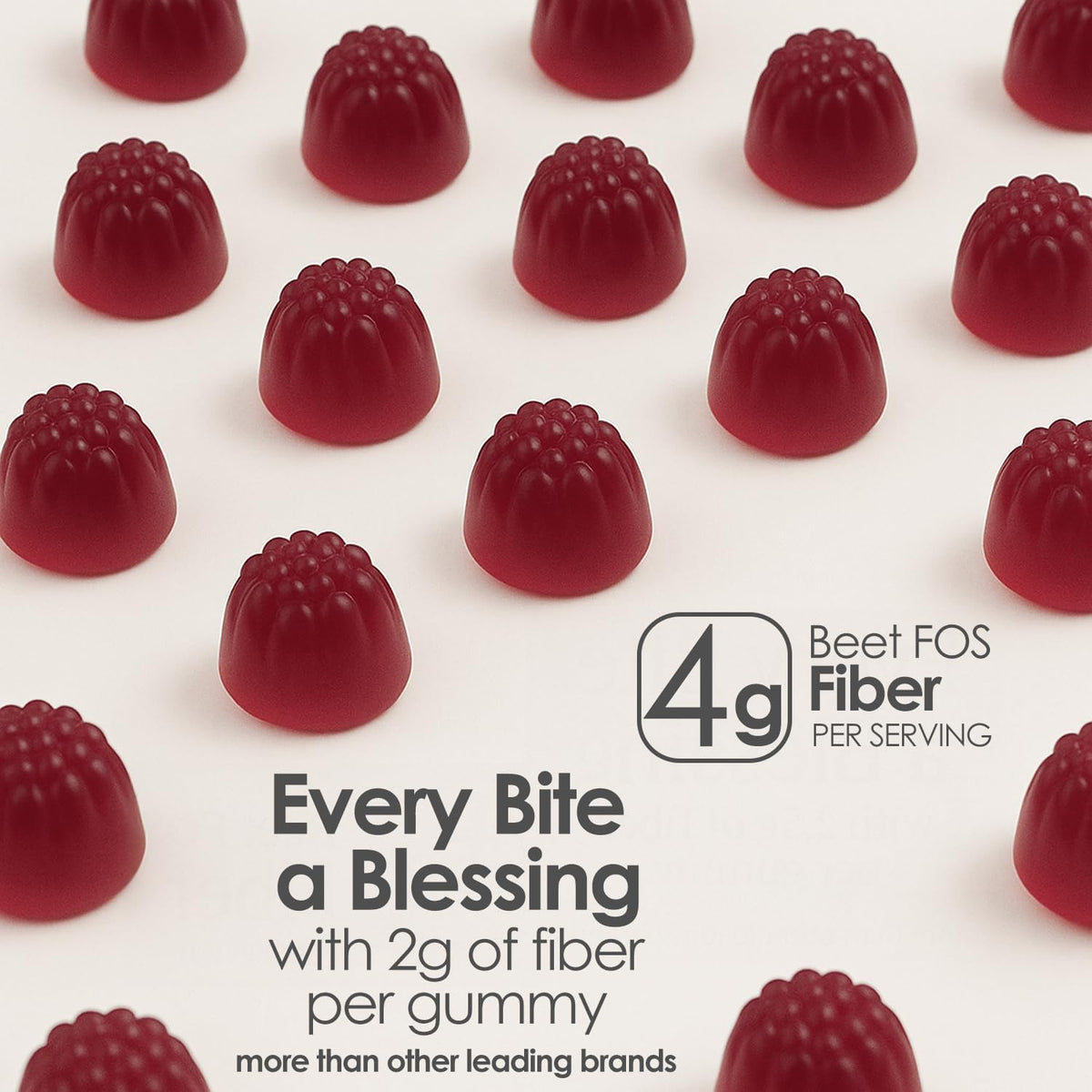 Gummies de Fibres Prébiotiques JINMAO, gummies sur une assiette