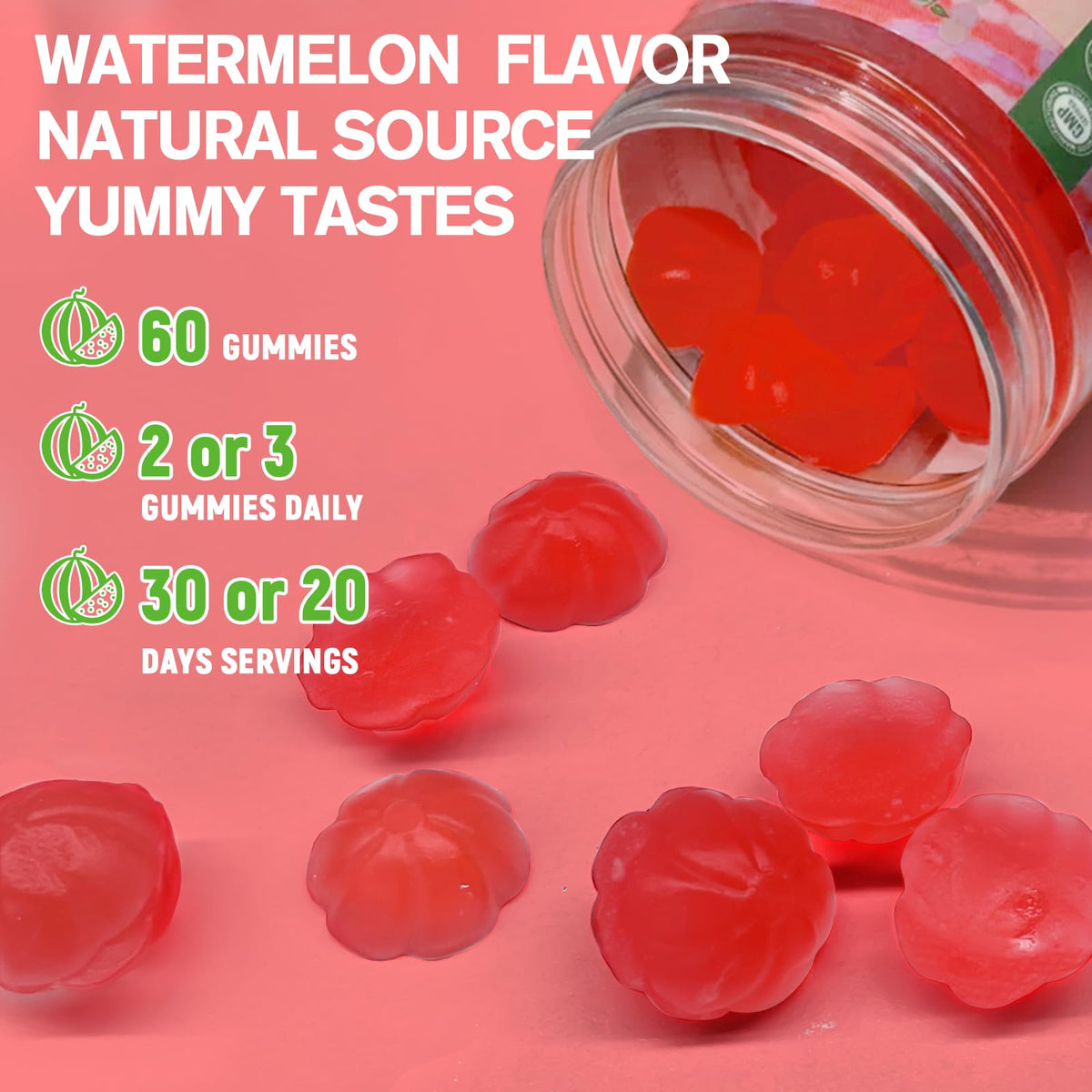 Gummies de Fibres Prébiotiques Totaria, texture et couleur