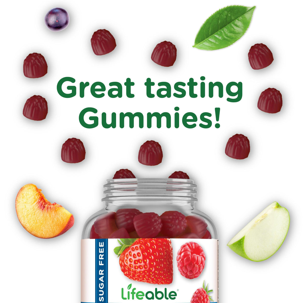 Gummies de Fibres Sans Sucre Lifeable avec étiquette